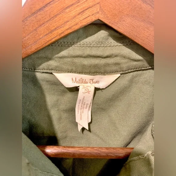 MATILDA JANE Jacket Moments with You Size XS Army Green Pockets Patchwork. - Picture 7 of 14